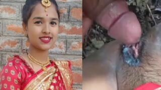 Free Indian desi mms video newly married young girl sex with lover in farm