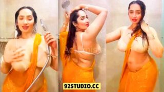 Aditi Mistry Sexy Wet Orange Saree Live Uncut Uncensored Onlyfans video