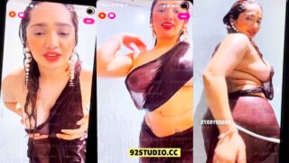 Masa49 Aditi Mistry Latest Live Nude Big Boobs Nipples Visible in Wet Saree Most Exclusive Video