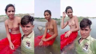 Fsiblog Desi XXX Village Young Couple Nude Enjoying In River Sex Video